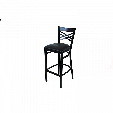 X Series Barstool, Supports Up to 300 lb, 29.5" Seat Height, Black Seat, Black Back, Black Base (XBSBVSBLK)