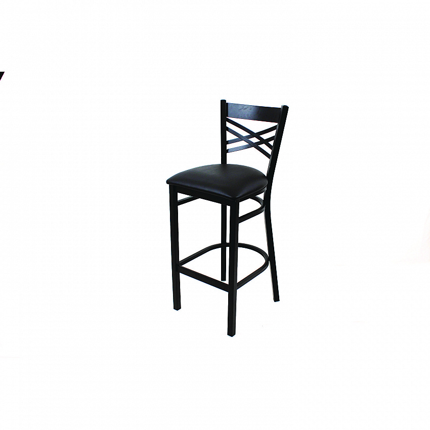 X Series Barstool, Supports Up to 300 lb, 29.5" Seat Height, Black Seat, Black Back, Black Base (XBSBVSBLK)