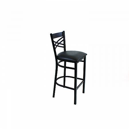 X Series Barstool, Supports Up to 300 lb, 29.5" Seat Height, Black Seat, Black Back, Black Base (XBSBVSBLK)