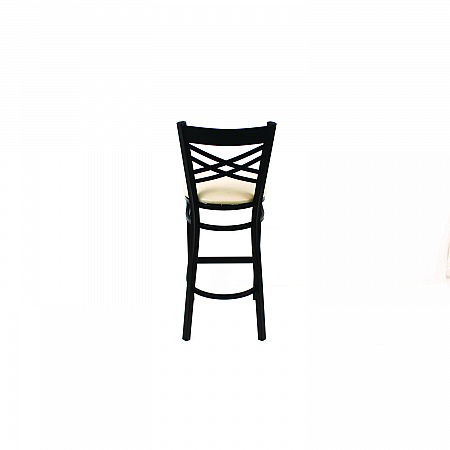 X Series Barstool, Supports Up to 300 lb, 29.5" Seat Height, Cream Seat, Black Back, Black Base (XBSBVSCRM)