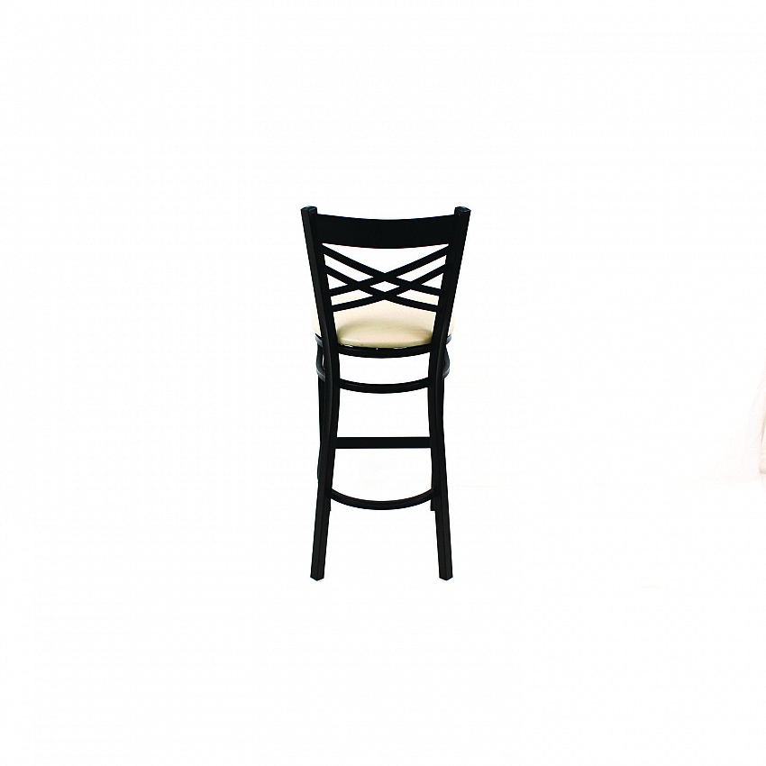 X Series Barstool, Supports Up to 300 lb, 29.5" Seat Height, Cream Seat, Black Back, Black Base (XBSBVSCRM)