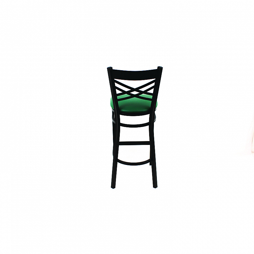 X Series Barstool, Supports Up to 300 lb, 29.5" Seat Height, Green Seat, Black Back, Black Base (XBSBVSGRN)