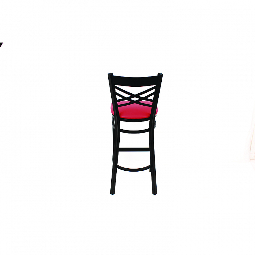 X Series Barstool, Supports Up to 300 lb, 29.5" Seat Height, Red Seat, Black Back, Black Base (XBSBVSRED)