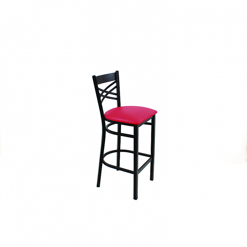 X Series Barstool, Supports Up to 300 lb, 29.5" Seat Height, Red Seat, Black Back, Black Base (XBSBVSRED)