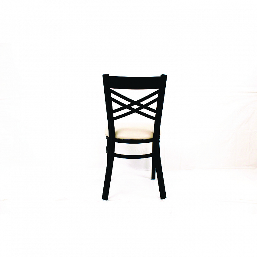 X Series Chair, Supports Up to 300 lb, 18" Seat Height, Cream Seat, Black Back, Black Base (XCHBVSCRM)