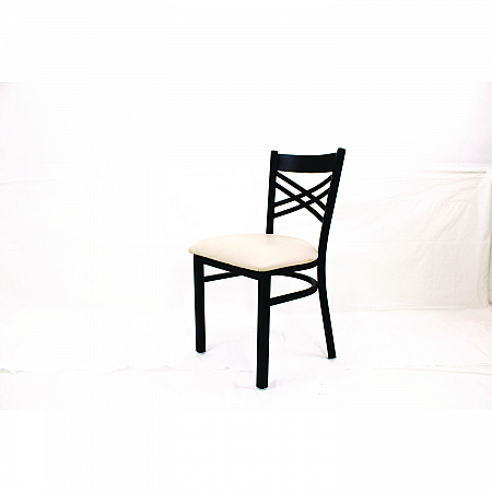 X Series Chair, Supports Up to 300 lb, 18" Seat Height, Cream Seat, Black Back, Black Base (XCHBVSCRM)