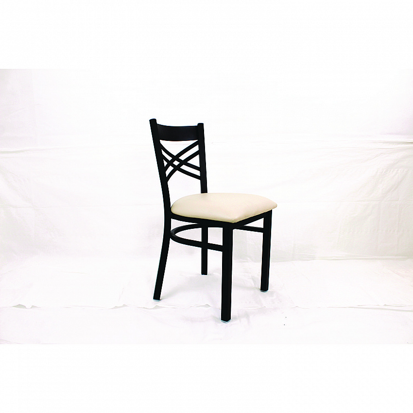 X Series Chair, Supports Up to 300 lb, 18" Seat Height, Cream Seat, Black Back, Black Base (XCHBVSCRM)