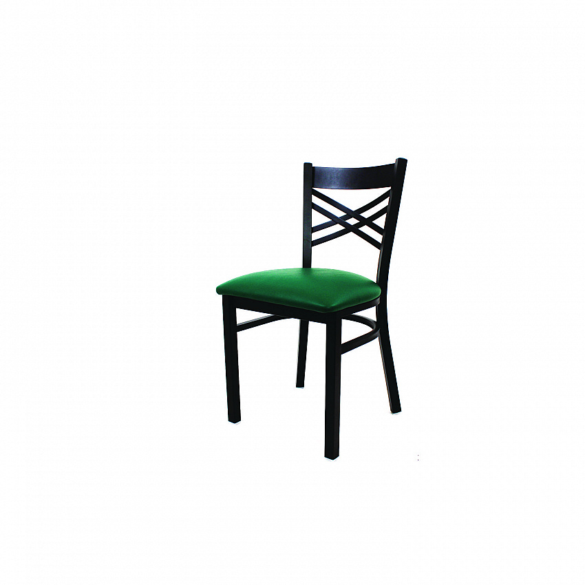 X Series Chair, Supports Up to 300 lb, 18" Seat Height, Green Seat, Black Back, Black Base (XCHBVSGRN)