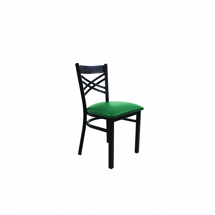 X Series Chair, Supports Up to 300 lb, 18" Seat Height, Green Seat, Black Back, Black Base (XCHBVSGRN)