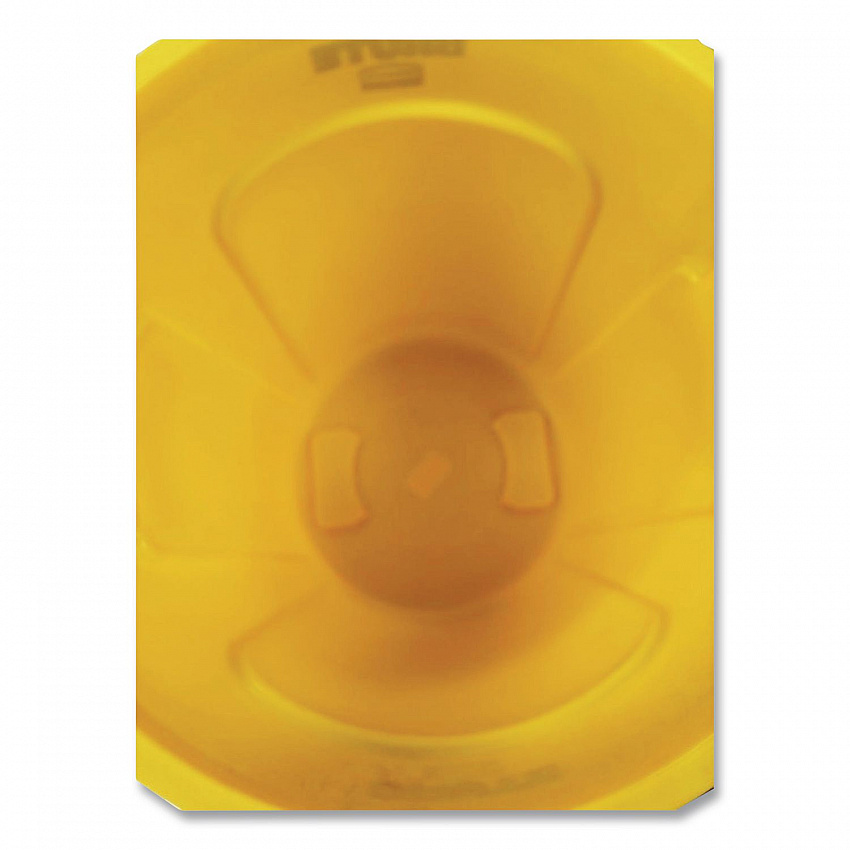 Vented Round Brute Container, 10 gal, Plastic, Yellow (FG261000YEL)