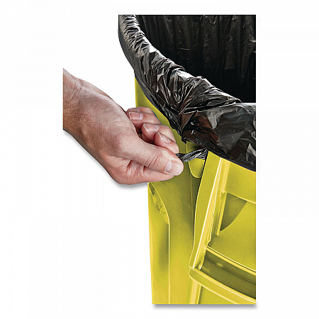 Vented Round Brute Container, 20 gal, Plastic, Yellow (2620YEL)