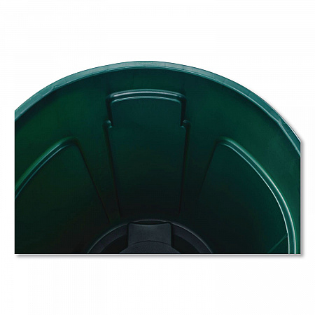 Vented Round Brute Container, 32 gal, Plastic, Dark Green (2632DGR)