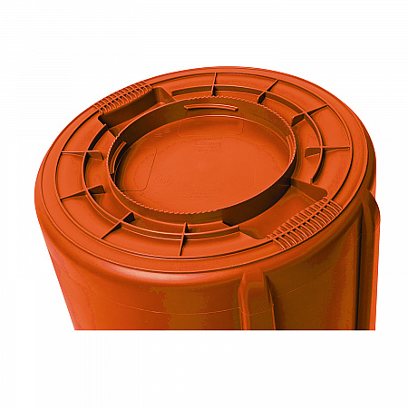 Brute Round Container, 32 gal, Resin, Orange (2119308)