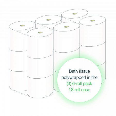 High-Capacity Bath Tissue, 2-Ply, White, 1,500 Sheets/Roll, 18 Rolls/Carton (26824)