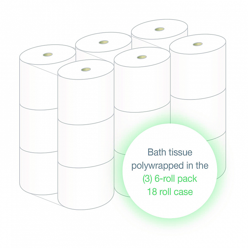 High-Capacity Bath Tissue, 2-Ply, White, 1,500 Sheets/Roll, 18 Rolls/Carton (26824)