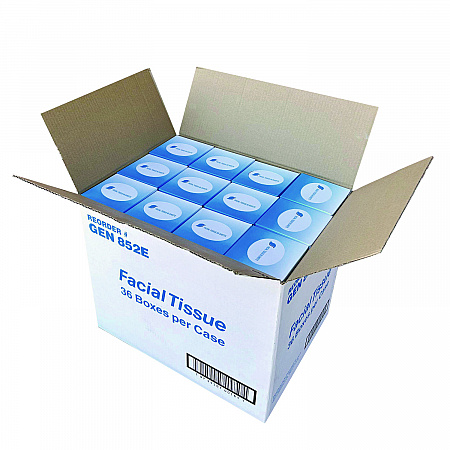 Facial Tissue Cube Box, 2-Ply, White, 85 Sheets/Box, 36 Boxes/Carton (852E)