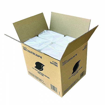 Cocktail Napkins, 1-Ply, 9 x 9, White, 500/Pack, 8 Packs/Carton (COCKTAILNAPW)