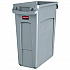 Slim Jim Waste Container with Handles, 16 gal, Plastic, Light Gray (1971258)
