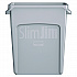 Slim Jim Waste Container with Handles, 16 gal, Plastic, Light Gray (1971258)