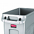Slim Jim Waste Container with Handles, 16 gal, Plastic, Light Gray (1971258)