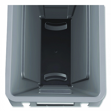 Slim Jim Waste Container with Handles, 16 gal, Plastic, Light Gray (1971258)