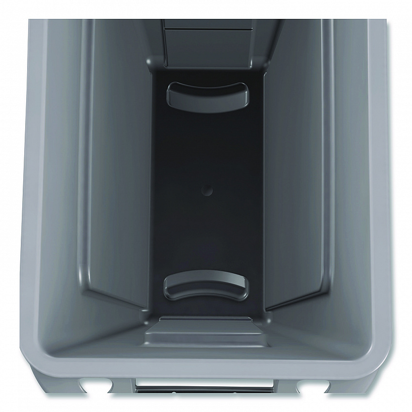 Slim Jim Waste Container with Handles, 16 gal, Plastic, Light Gray (1971258)
