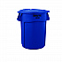BRUTE Self-Draining Flat Top Lid for 55 gal Round Brute Containers, 26.75
