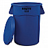 BRUTE Self-Draining Flat Top Lid for 55 gal Round Brute Containers, 26.75