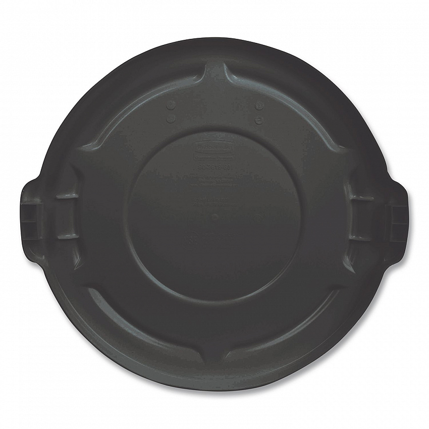 BRUTE Self-Draining Flat Top Lids for 32 gal Round BRUTE Containers, 22.25" Diameter, Black (1867532EA)