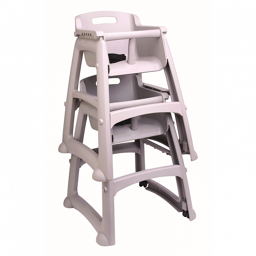 Sturdy Chair Mobile Youth Seat with Casters, Fully Assembled, Four 2" Dual-Wheel Casters, Platinum (780508PLA)