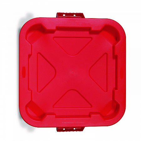 Square BRUTE Lid, 21.88w x 21.88d x 2.13h, Red, 6/Carton (FG352900RED)