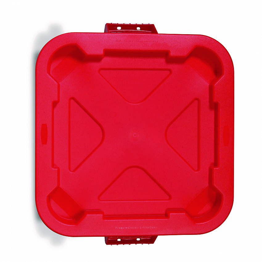 Square BRUTE Lid, 21.88w x 21.88d x 2.13h, Red, 6/Carton (FG352900RED)