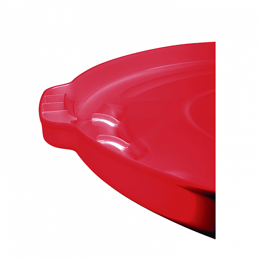 BRUTE Self-Draining Flat Top Lids for 32 gal Round BRUTE Containers, 22.25" Diameter x 3"h, Red, 3/Carton (2654REDCT)