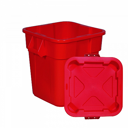 Square BRUTE Lid, 21.88w x 21.88d x 2.13h, Red, 6/Carton (FG352900RED)
