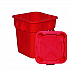 Square BRUTE Lid, 21.88w x 21.88d x 2.13h, Red, 6/Carton (FG352900RED)