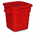 Square BRUTE Lid, 21.88w x 21.88d x 2.13h, Red, 6/Carton (FG352900RED)