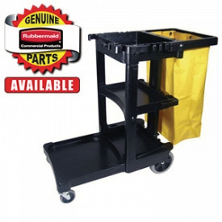 Left Side Upright Leg for Janitor Cart, Plastic, Black (6173M6)