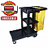 Left Side Upright Leg for Janitor Cart, Plastic, Black (6173M6)