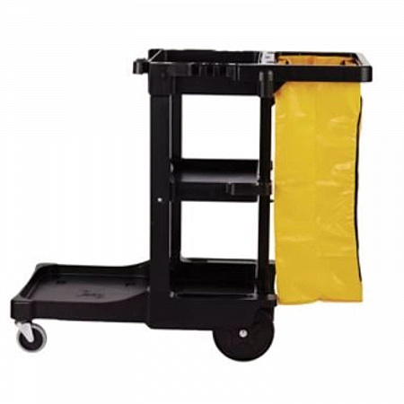 Left Side Upright Leg for Janitor Cart, Plastic, Black (6173M6)