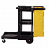 Left Side Upright Leg for Janitor Cart, Plastic, Black (6173M6)
