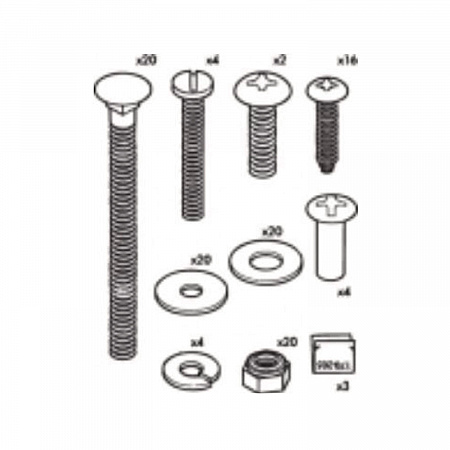 Hardware Kit for Rubbermaid Full Size Housekeeping Carts, Metal, Gray (6189L1)