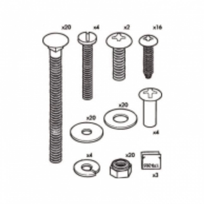 Hardware Kit for Rubbermaid Full Size Housekeeping Carts, Metal, Gray (6189L1)
