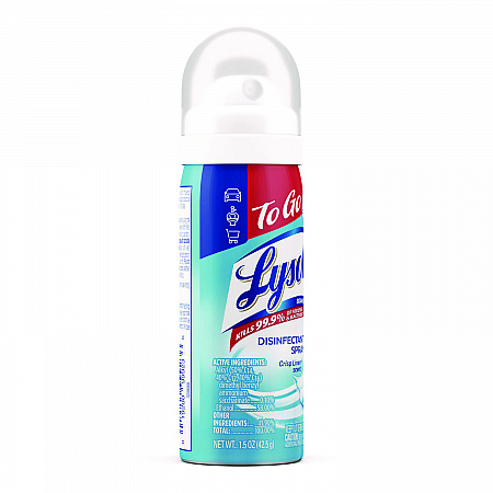 Disinfectant Spray To Go, Crisp Linen Scent, 1.5 oz Aerosol Spray, 12/Carton (99923CT)