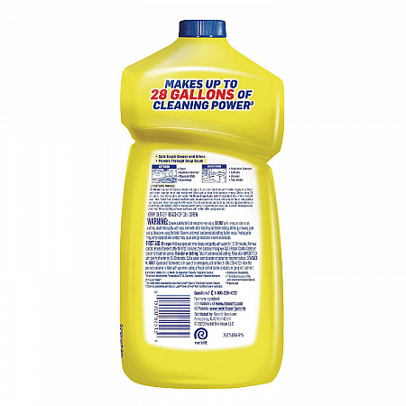 Power Clean Concentrated Multi-Surface Cleaner, Lemon and Sunflower Essence, 28 oz Pour Bottle, 9/Carton (82513CT)