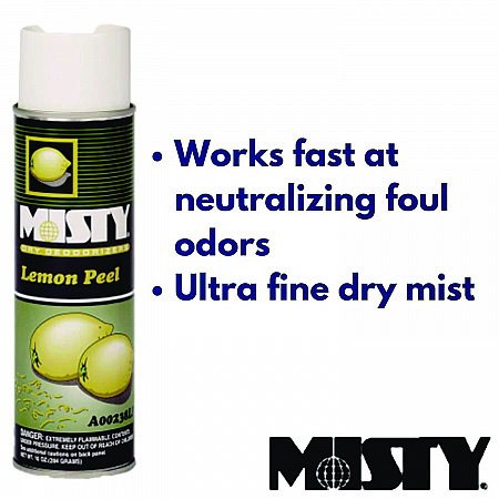 Handheld Air Deodorizer, Lemon Peel, 10 oz Aerosol Spray, 12/Carton (1001842)