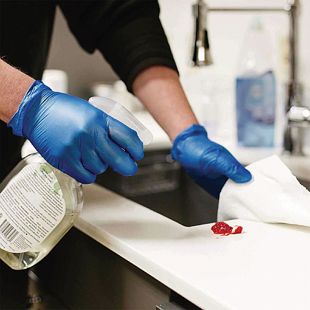 Industrial Vinyl Gloves, Powder-Free, Small, 3 mil Thick, 9.5