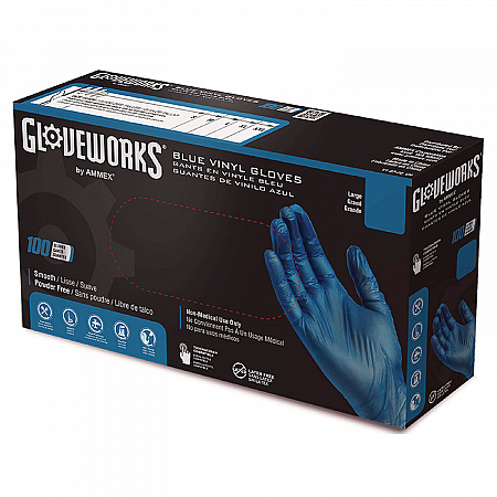 Industrial Vinyl Gloves, Powder-Free, Medium, 3 mil Thick, 9.5