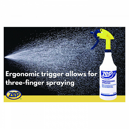 Professional Spray Bottle, 32 oz, Blue/Gold/Clear, 36/Carton (HDPRO36CT)