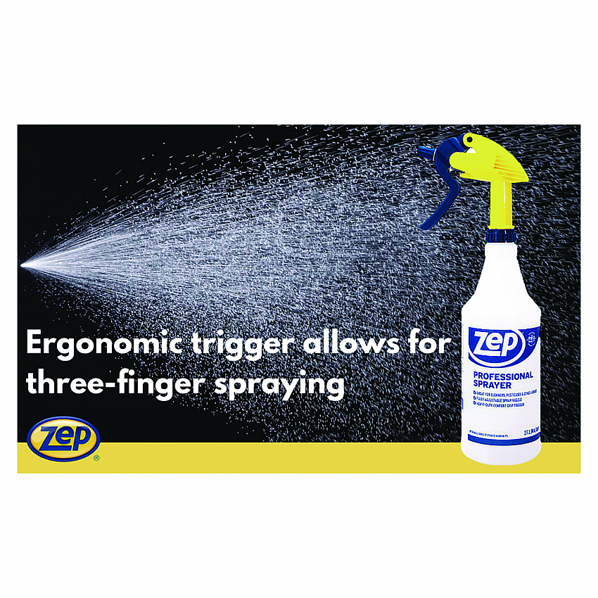 Professional Spray Bottle, 32 oz, Blue/Gold/Clear, 36/Carton (HDPRO36CT)