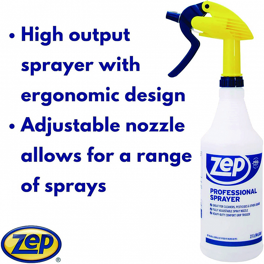 Professional Spray Bottle with Trigger Sprayer, 32 oz Bottle, Clear (HDPRO36EA)
